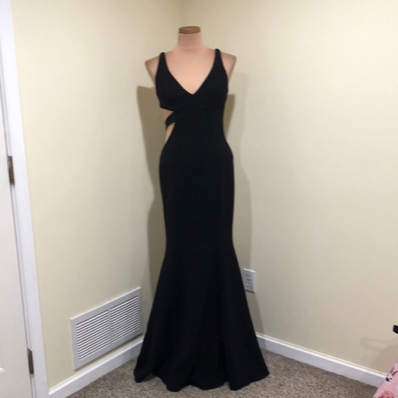 Jay Godfrey Formal Maxi Dress Size 4 Black Cutout Gown - Picture 2 of 11